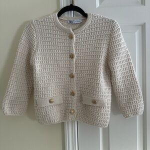 Zara 3/4 Length Sleeve Knit Cardigan